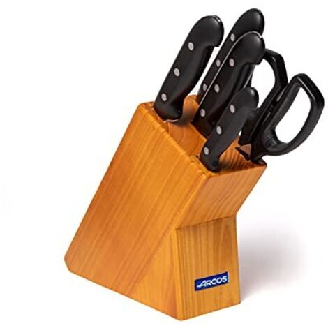 Set di 4 coltelli e forbici Arcos Maitre 152100 in acciaio inox Nitrum e mango polipropilene 5 pezzi confezione regalo in legno di pino