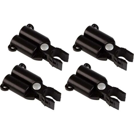 Set di 4 connettori per supporti per piante - Diametro: 11 mm - Nero