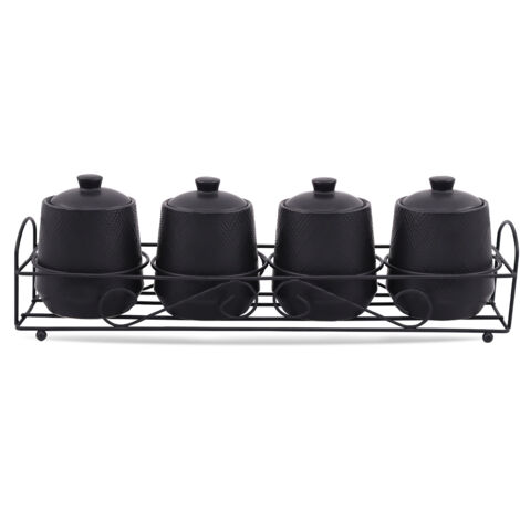 Set di 4 contenitori per spezie MAESTRO NERO MR-20001-04CS