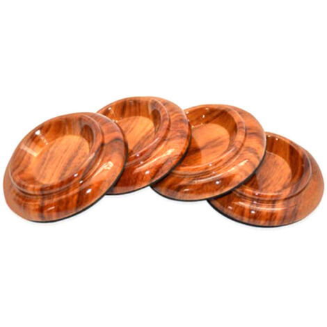 Set di 4 coppette in legno duro - Cuscinetti protettivi per gambe di mobili, coppette per rotelle per pianoforte - Nero