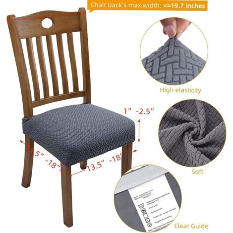 Set di 4 coprisedie elasticizzati jacquard a nido d'ape, sfoderabili e lavabili, ideali per sala da pranzo, cucina, ufficio e hotel (con cinghie di fissaggio allo schienale).
