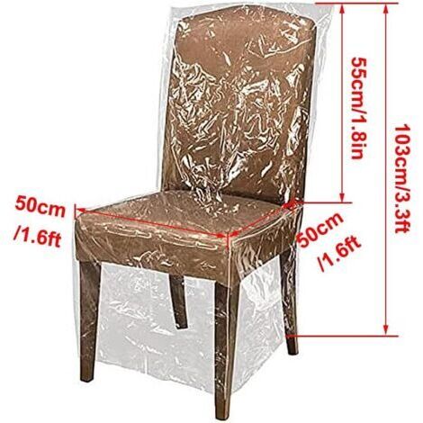 Set di 4 coprisedie in plastica trasparente - Impermeabili - Riutilizzabili - Realizzati in PVC trasparente