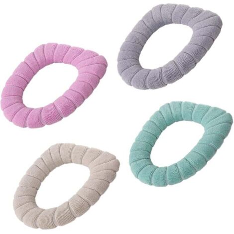 Set di 4 copriwater lavabili in peluche per il bagno, morbidi e caldi, lavabili