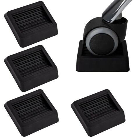 Set di 4 cuscinetti antiscivolo in gomma per rotelle di mobili, ideali per sedie da ufficio, divani e letti.