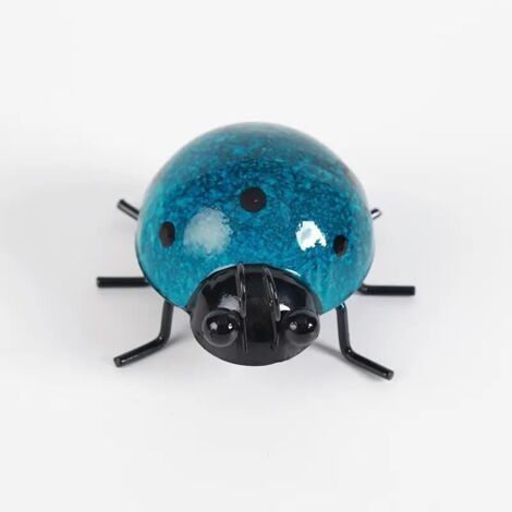Set di 4 decorazioni a forma di coccinella in metallo, decorazioni murali a forma di coccinella in metallo, coccinelle in metallo, decorazioni murali per giardino, prato, decorazioni per interni, scul