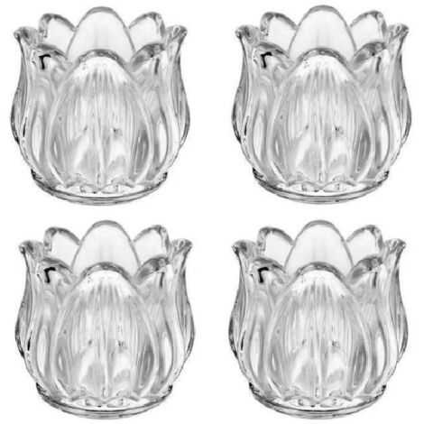 Set di 4 decorazioni per ufficio, decorazione da scrivania, candela, fiore di tulipano, portacandele, decorazione da tavolo, portacandele da tavolo per caminetto, contenitore in vetro per candela, bas