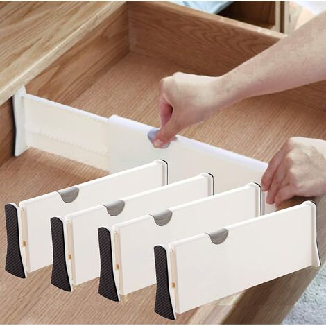cucina camera da letto divisori divisori per cassetti con clip di fissaggio in plastica per cassetti Set di 40 divisori regolabili per cassetti per ufficio divisori flessibili per casa 