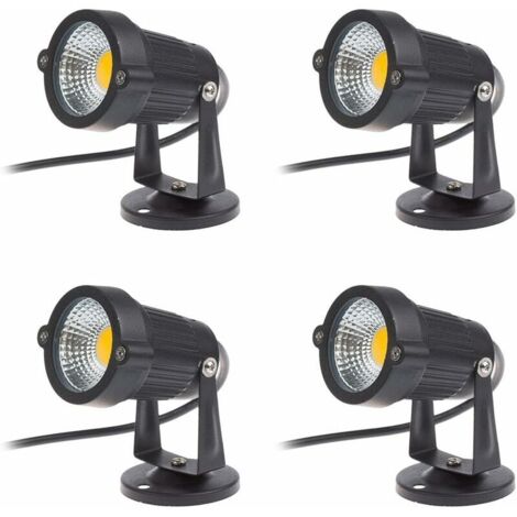 Set di 4 faretti LED, 3W, 220V, faretti da giardino orientabili, illuminazione esterna per giardino e patio
