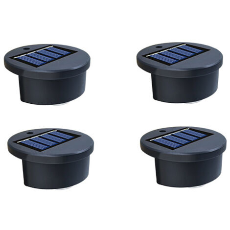 Set di 4 faretti solari impermeabili per gradini esterni, ideali per cortili, giardini e muri esterni - Luci colorate