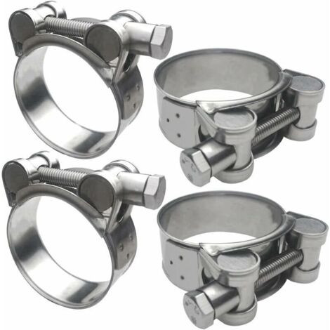 Set di 4 fascette stringitubo in acciaio inox 304, regolabili da 64 a 67 mm, ideali per camion da cantiere, barche, motociclette, ecc.