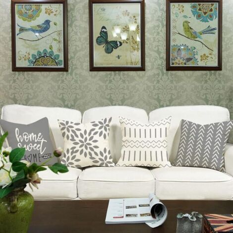 Set di 4 federe decorative per cuscini 45x45 cm, federe per cuscini da divano, federe decorative per cuscini da esterno in lino, federe decorative per cuscini per camera da letto, divano, sedia, letto