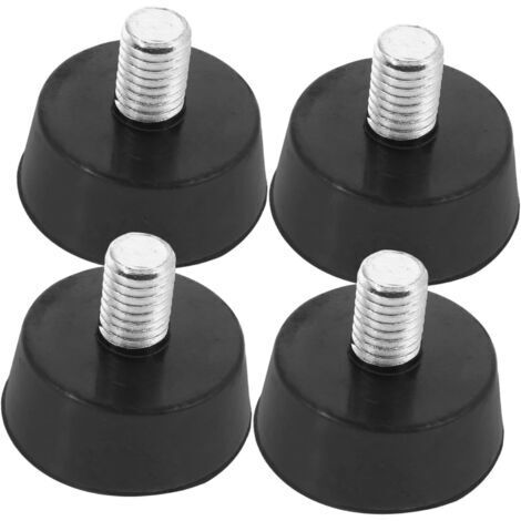 Set di 4 feltrini in gomma regolabili da avvitare, antiscivolo per sedie e pavimenti di armadi.