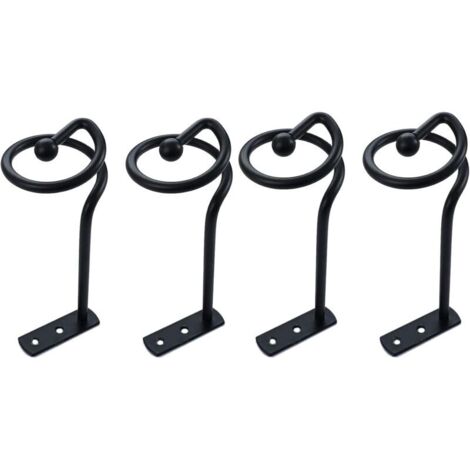 Set di 4 fermatende decorativi in metallo nero.