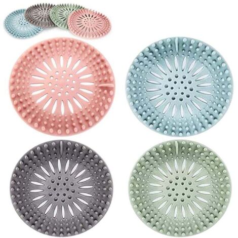 Set di 4 filtri per lavello in silicone per filtrare i capelli, raccogli-capelli, trappola per capelli in 4 colori, adatti per bagno, vasca da bagno e cucina