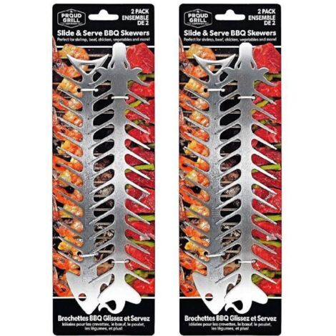 Set di 4 forchette da barbecue in acciaio inox. Supporto per barbecue a spina di pesce. Adatto per cucinare al barbecue. Set di forchette da barbecue in acciaio inox. Supporto per barbecue a spina di 