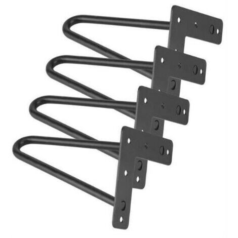 Set di 4 gambe a forcina, 50 cm, per tavolo dal design industriale, nere