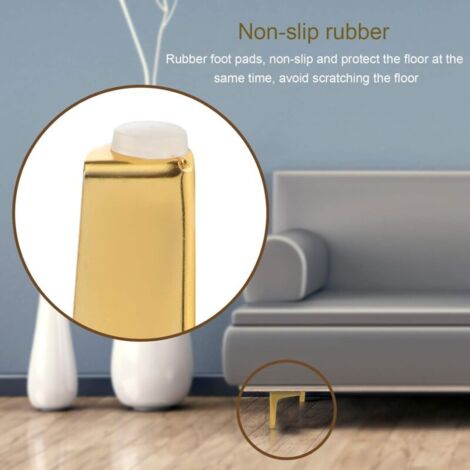 Set di 4 gambe moderne triangolari in metallo da 15 cm per mobili, armadi, divani, sedie e sgabelli