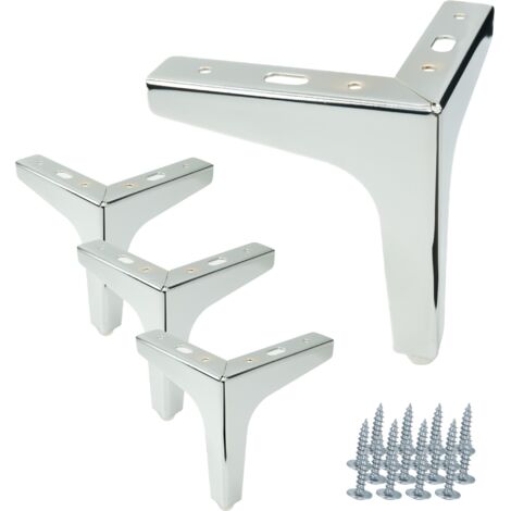 Set di 4 gambe per mobili Anchor argento cromato altezza 13 cm