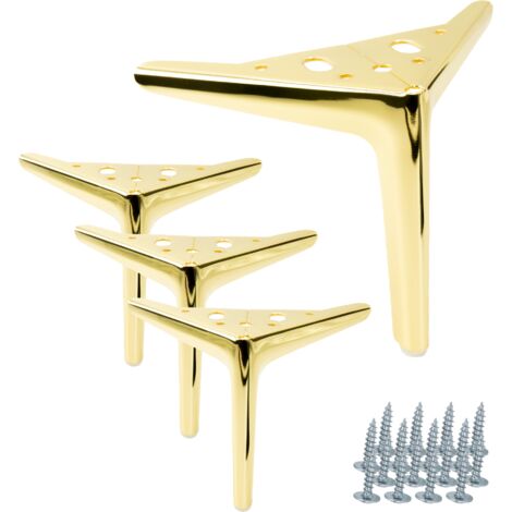 Set di 4 gambe per mobili Anchor Elegant oro cromato altezza 15 cm