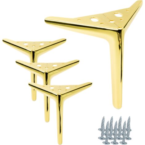 Set di 4 gambe per mobili Anchor Elegant oro cromato altezza 18 cm