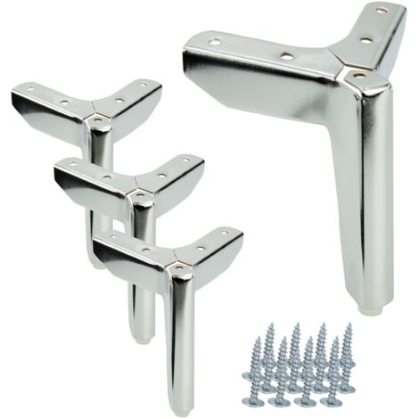 Set di 4 gambe per mobili Anchor Loft argento cromato altezza 12 cm