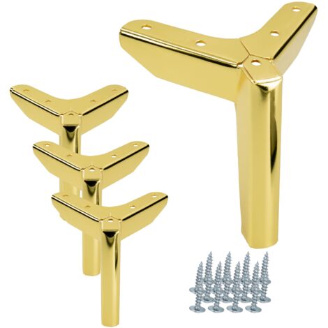 Set di 4 gambe per mobili Anchor Loft cromo oro altezza 12 cm
