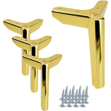 Set di 4 gambe per mobili Anchor Loft cromo oro altezza 15 cm