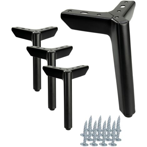 Set di 4 gambe per mobili Anchor Loft, nero opaco, altezza 15 cm