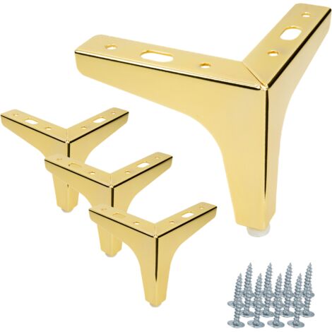 Set di 4 gambe per mobili Anchor oro cromato altezza 10 cm