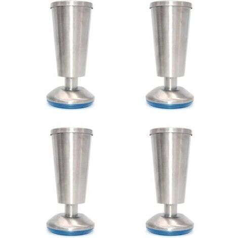 Set di 4 gambe per mobili da cucina in acciaio inox per piani di lavoro, altezza 120 mm, altezza regolabile da 0 a 5 mm