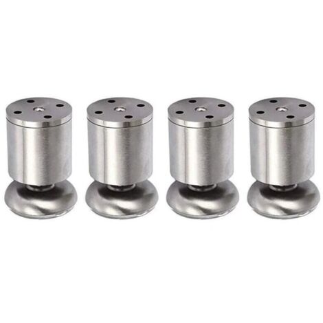 Set di 4 gambe per mobili, gambe per mobili in acciaio inox regolabili in altezza, gambe per tavolo, 50 x 80 mm, cuscinetti in gomma, sicure e silenziose