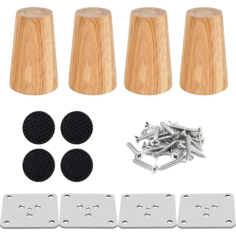 Regalo - Set di 4 gambe per mobili in legno, gambe...
