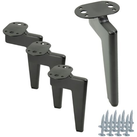 Set di 4 gambe per mobili Loft, nero opaco, altezza 18 cm