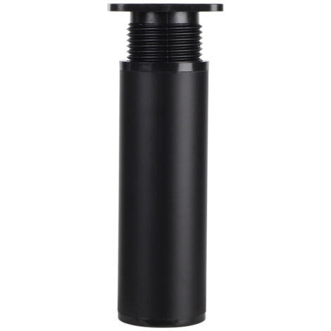 Set di 4 gambe per mobili regolabili in altezza in lega di alluminio e PVC, 10-12 cm, rotonde, nere, caricabili fino a 150 kg