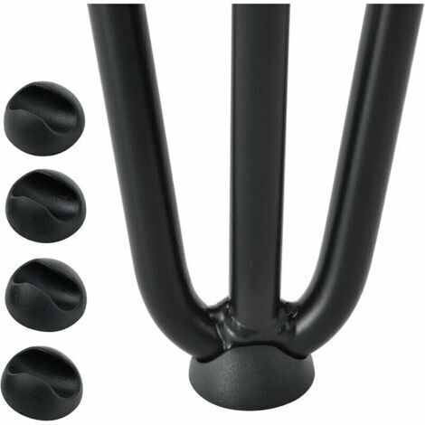 Set di 4 gambe per tavolo, 10 cm - Gambe per mobili fai da te - per tavolino da caffè, tavolo da pranzo, nere - con protezioni per i piedini e viti