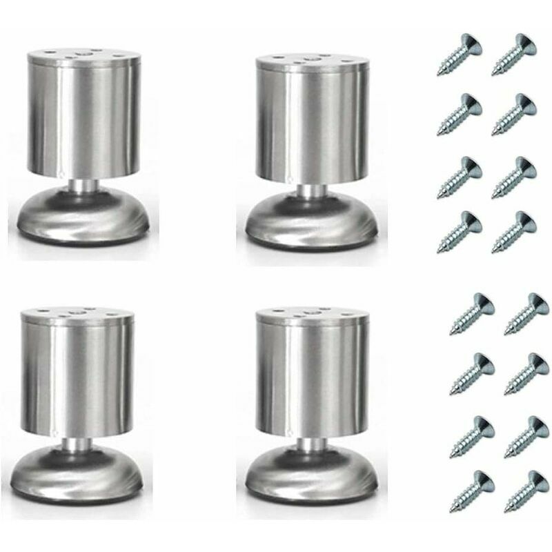 Volavo - Set di 4 gambe regolabili in acciaio