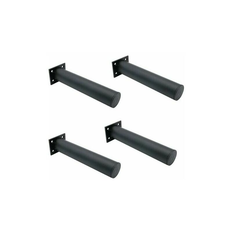 Set di 4 gambe regolabili per mobili nero opaco