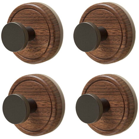 Set di 4 ganci a ventosa in legno, ganci in rattan per porte posteriori, elevata capacità di carico, adatti per finestre di vetro domestiche, installazione senza foratura.