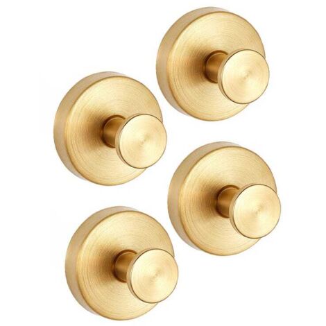 Set di 4 ganci appendiabiti in acciaio inox, ganci a ventosa per doccia, oro