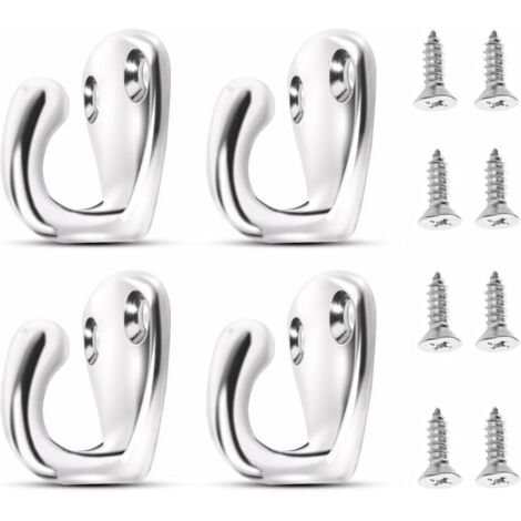 Set di 4 ganci da parete avvitabili SUS316, ganci in acciaio inossidabile per uso esterno, montaggio a soffitto, robusti ganci in acciaio