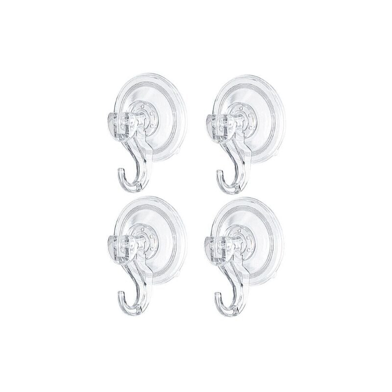 Image of Alovez - Set di 4 ganci da parete con ventosa, ganci da bagno, portasciugamani, corona, accappatoio, cappotto, strofinaccio, utensili da