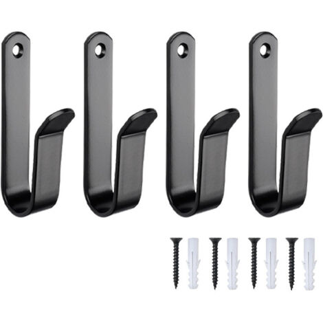 Set di 4 ganci da parete per sci, robuste staffe di supporto a forma di U fissate con viti, adatte per sci, skateboard e attrezzi, per organizzare garage, case, chalet da sci, ecc.