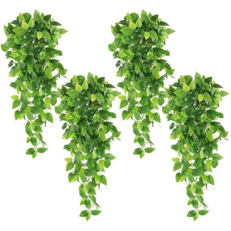 Set di 4 ghirlande di piante artificiali, decorazioni vegetali finte per celebrazioni, matrimoni, giardini, interni ed esterni