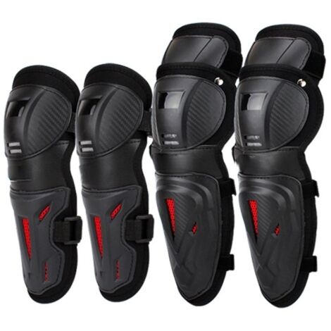 Set di 4 ginocchiere e gomitiere regolabili per adulti, ideali per moto, bicicletta e corsa.