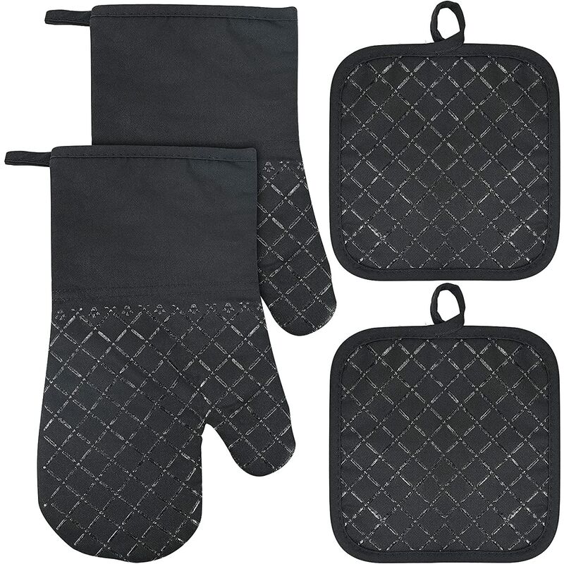 Set di 4 guanti da forno e presine, guanti da