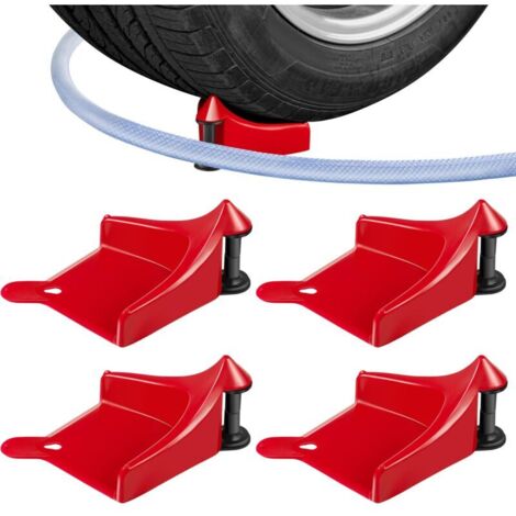 Set di 4 guide per tubi flessibili per autolavaggio, rulli per tubi flessibili per lavaggio pneumatici, impediscono che il tubo flessibile ad alta pressione si incastri sotto le ruote, strumento di la