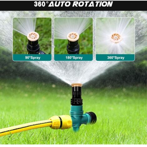 Set di 4 irrigatori da giardino, irrigatore automatico rotante a 360°, spruzzatore regolabile per irrigazione del prato, sistema di irrigazione per giardino, prato, piante, ortaggi, fiori, pascolo e c