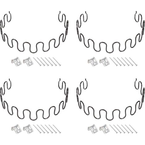 Set di 4 kit di riparazione per molle per mobili, 50 cm, con clip e chiodi per mobili, divani, poltrone reclinabili