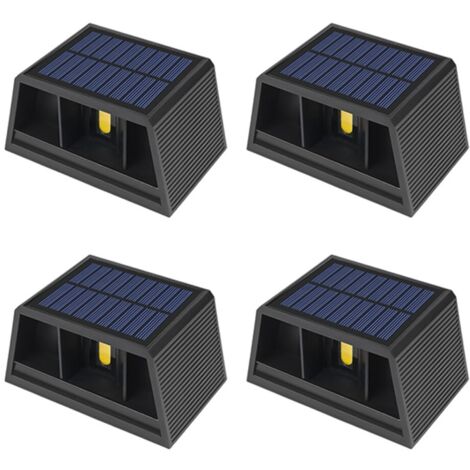Set di 4 lampade da parete a LED per esterni, impermeabili e a energia solare.
