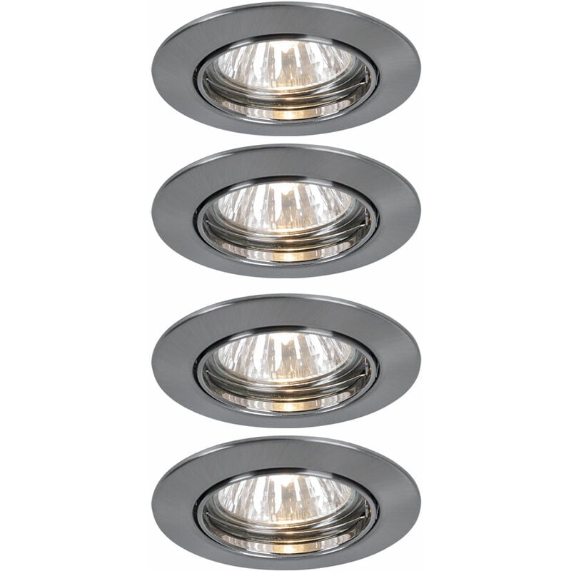 Image of Set di 4 faretti da incasso faretti ferro alluminio illuminazione girevole Paulmann 994.47